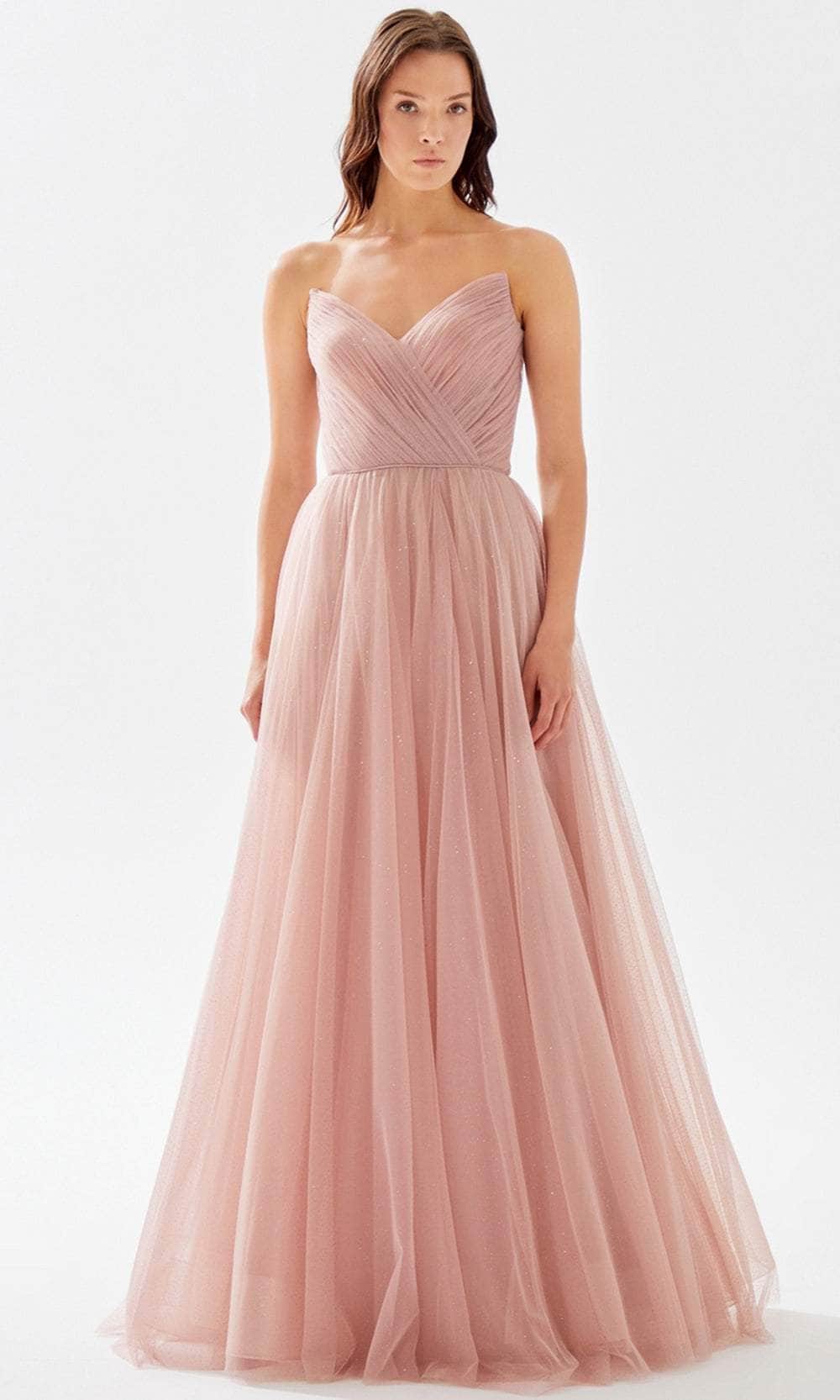 Image of Tarik Ediz 52078 - V-Neck Ruched A-Line Prom Gown