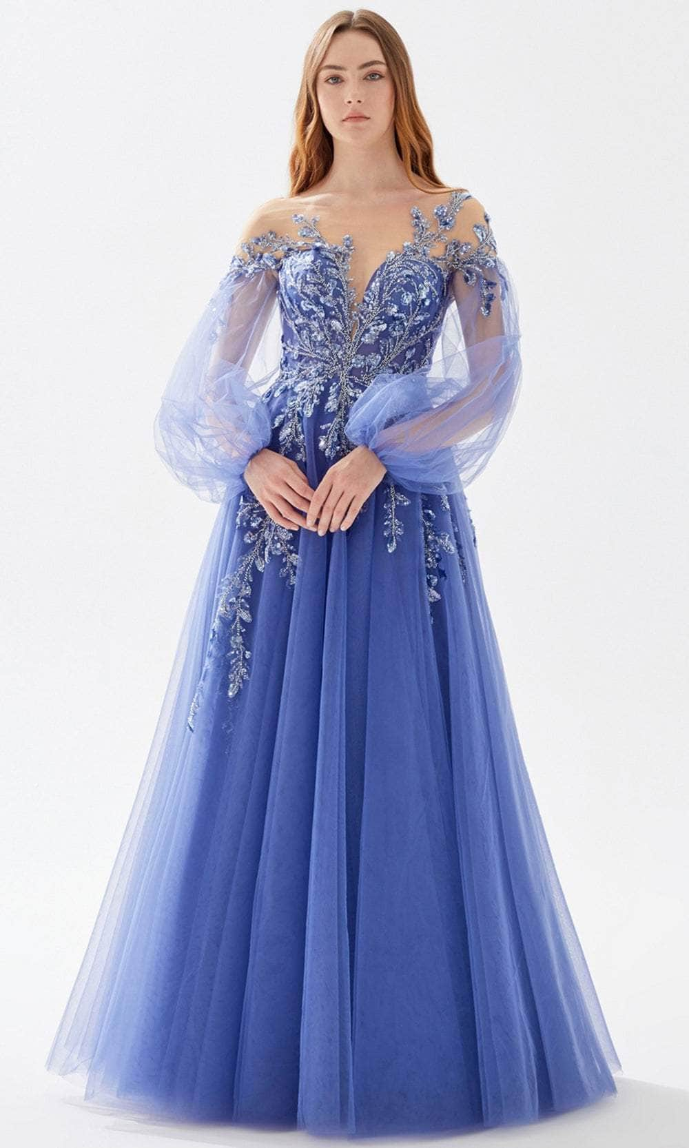 Image of Tarik Ediz 52105 - Bishop Sleeve Beaded Prom Gown