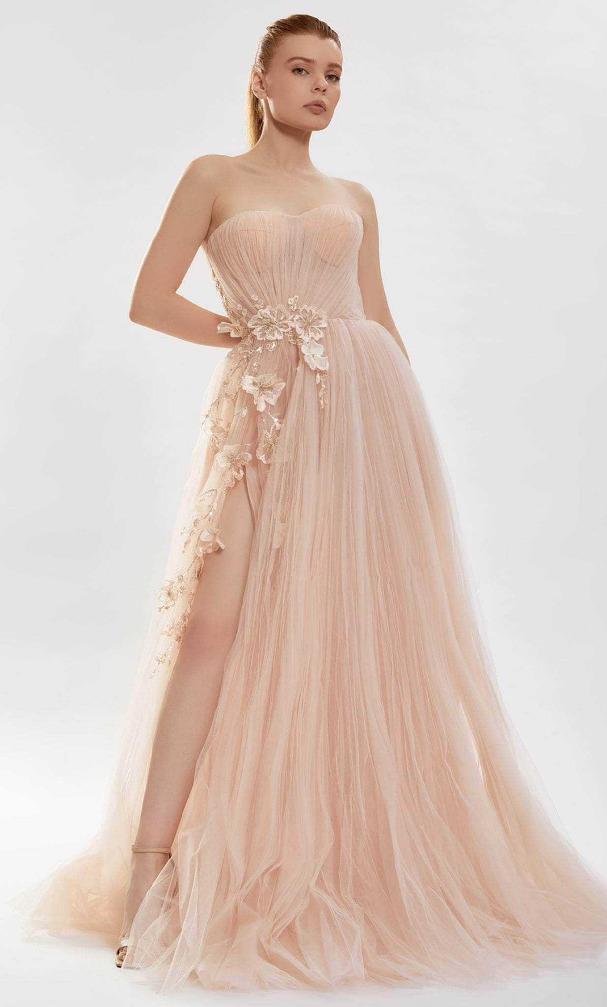 Image of Tarik Ediz 52149 - Sweetheart Floral Evening Gown