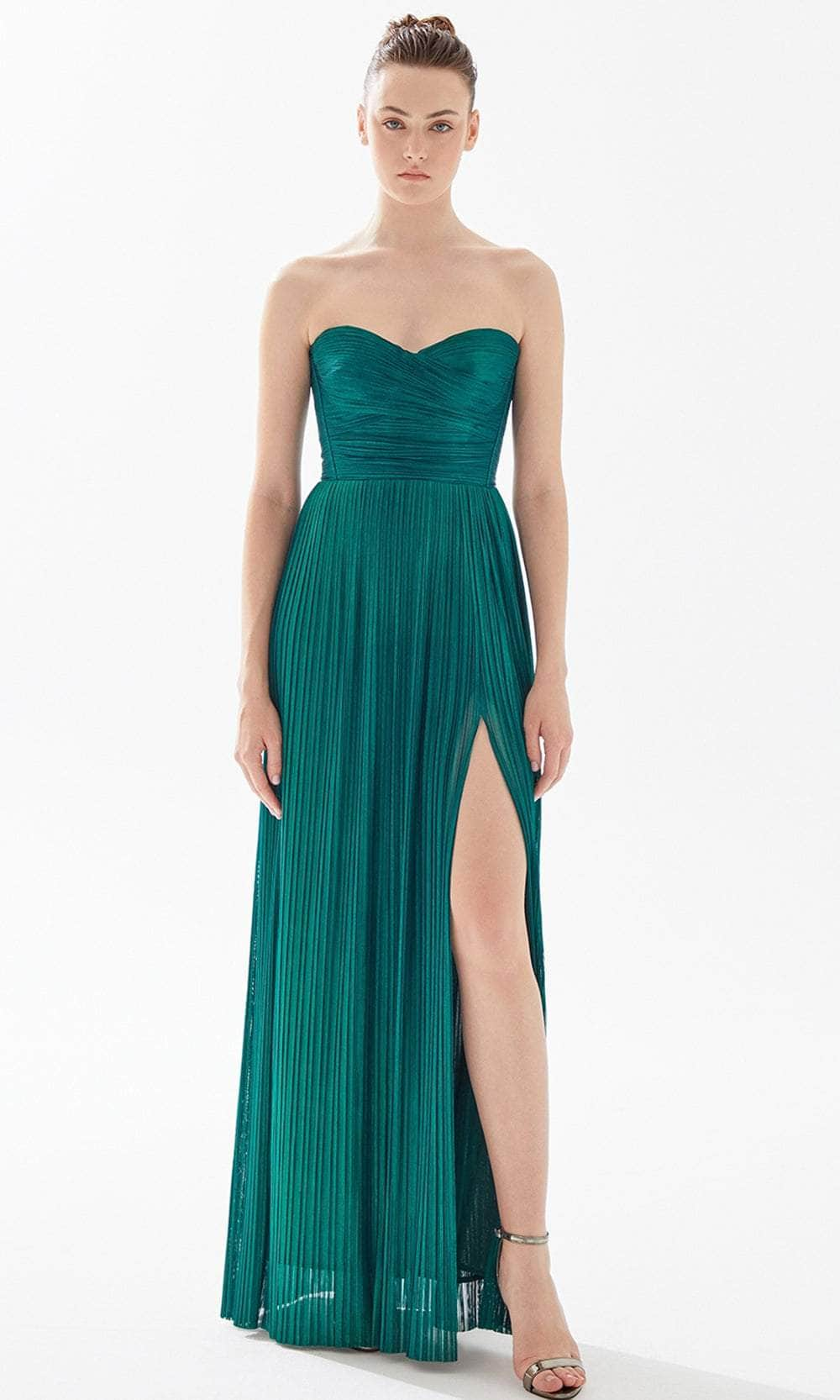 Image of Tarik Ediz 98206 - Pleated Sweetheart Evening Gown