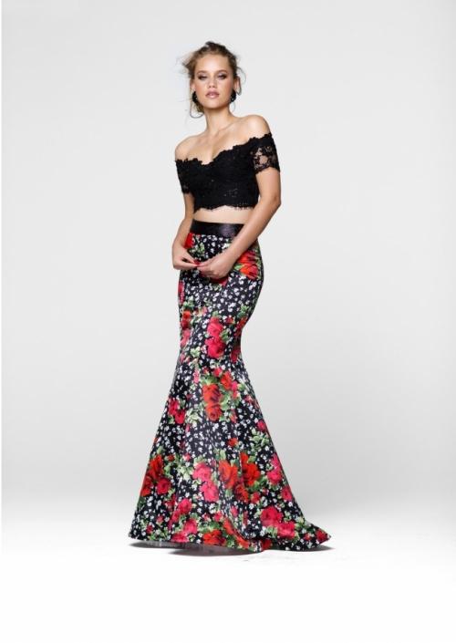 Image of Tarik Ediz - Two Piece Floral Dress 50029