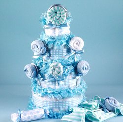 Image of Tasty as a Lollipop Baby Boy Diaper Cake Gift