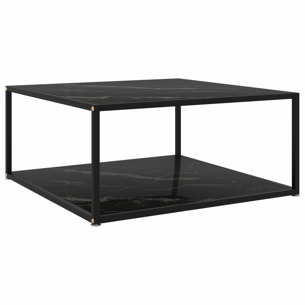 Image of Tea Table Black 315"x315"x138" Tempered Glass