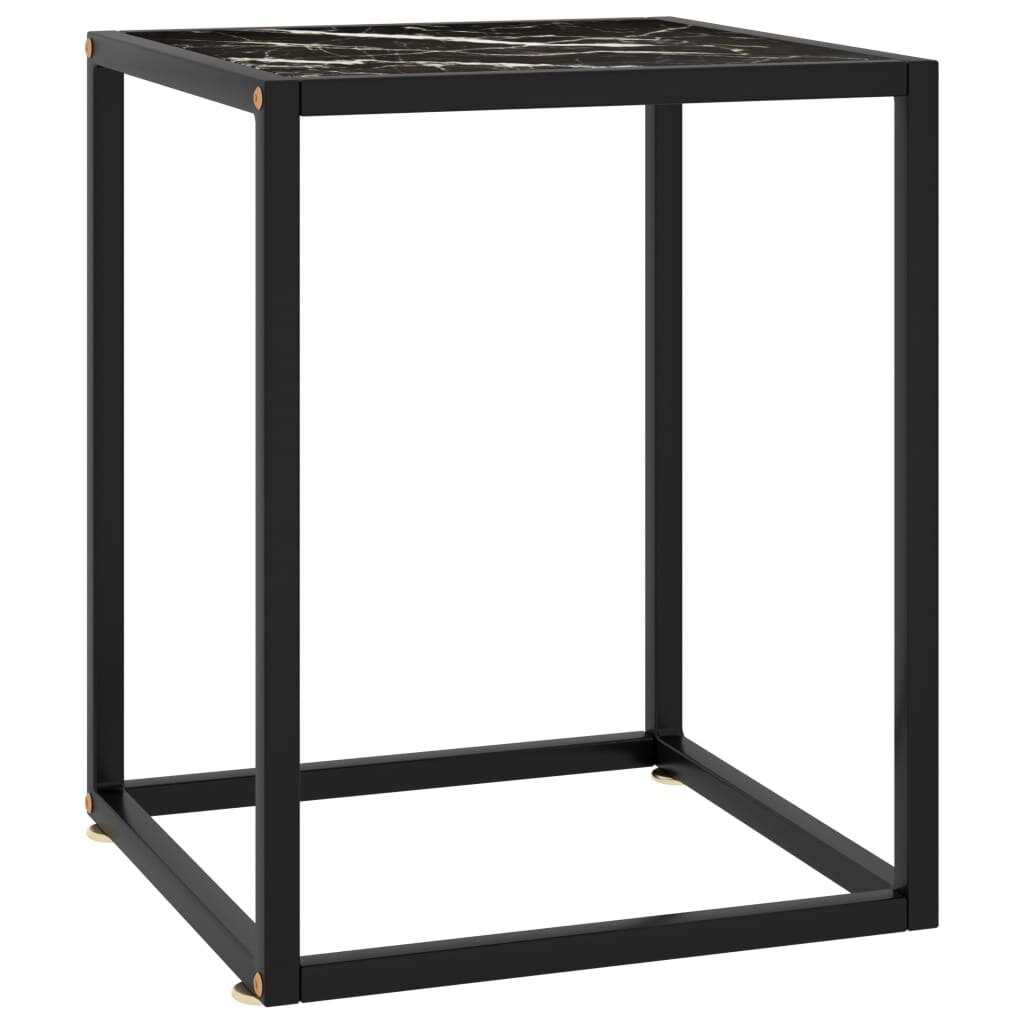 Image of Tea Table Black with Black Marble Glass 157"x157"x197"
