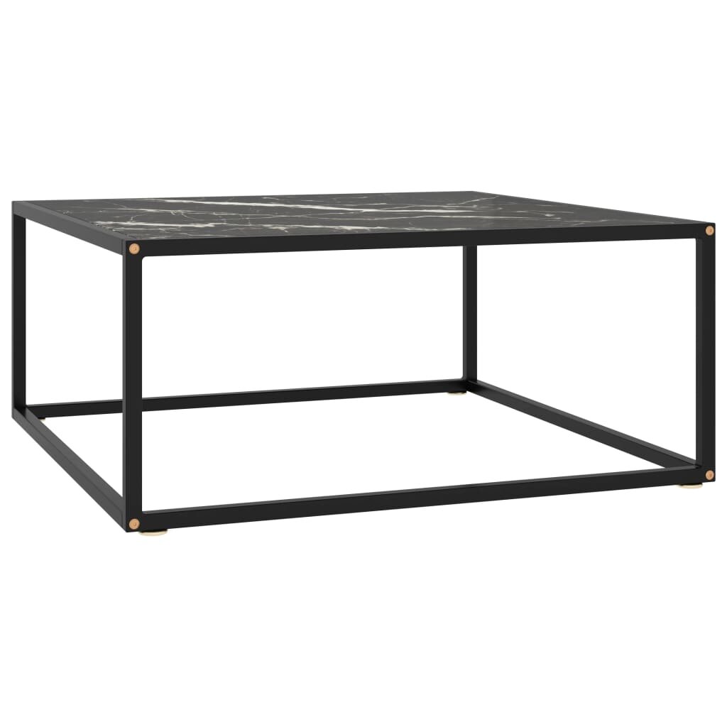 Image of Tea Table Black with Black Marble Glass 315"x315"x138"