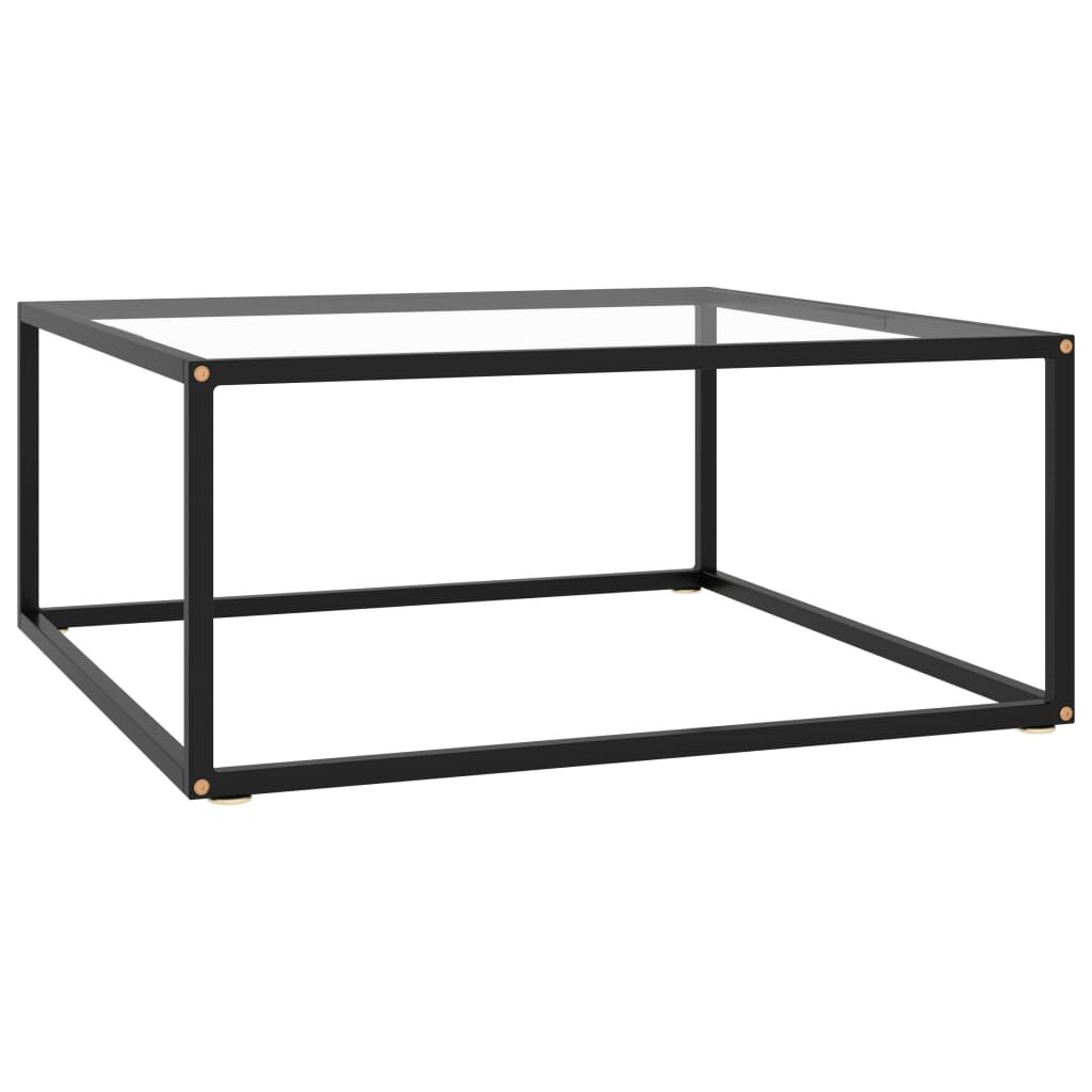 Image of Tea Table Black with Tempered Glass 315"x315"x138"
