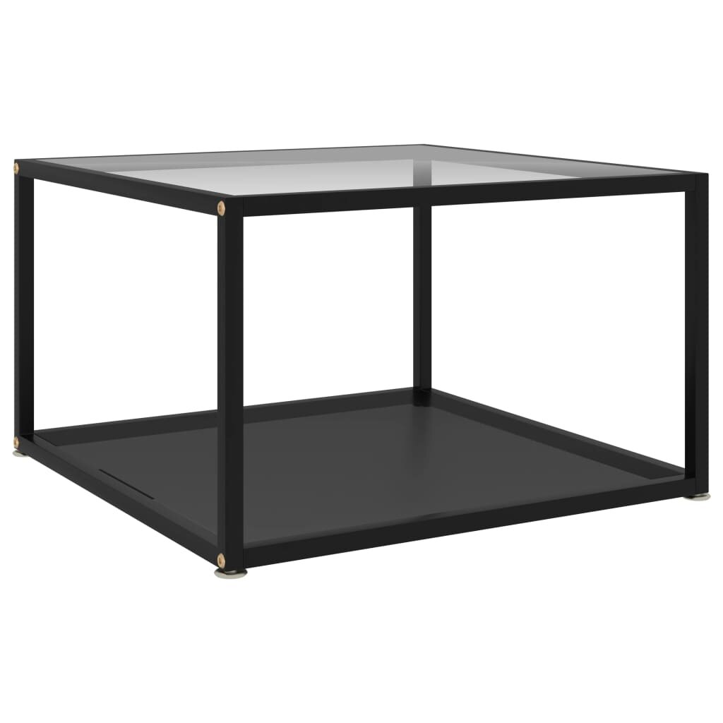 Image of Tea Table Transparent and Black 236"x236"x138" Tempered Glass