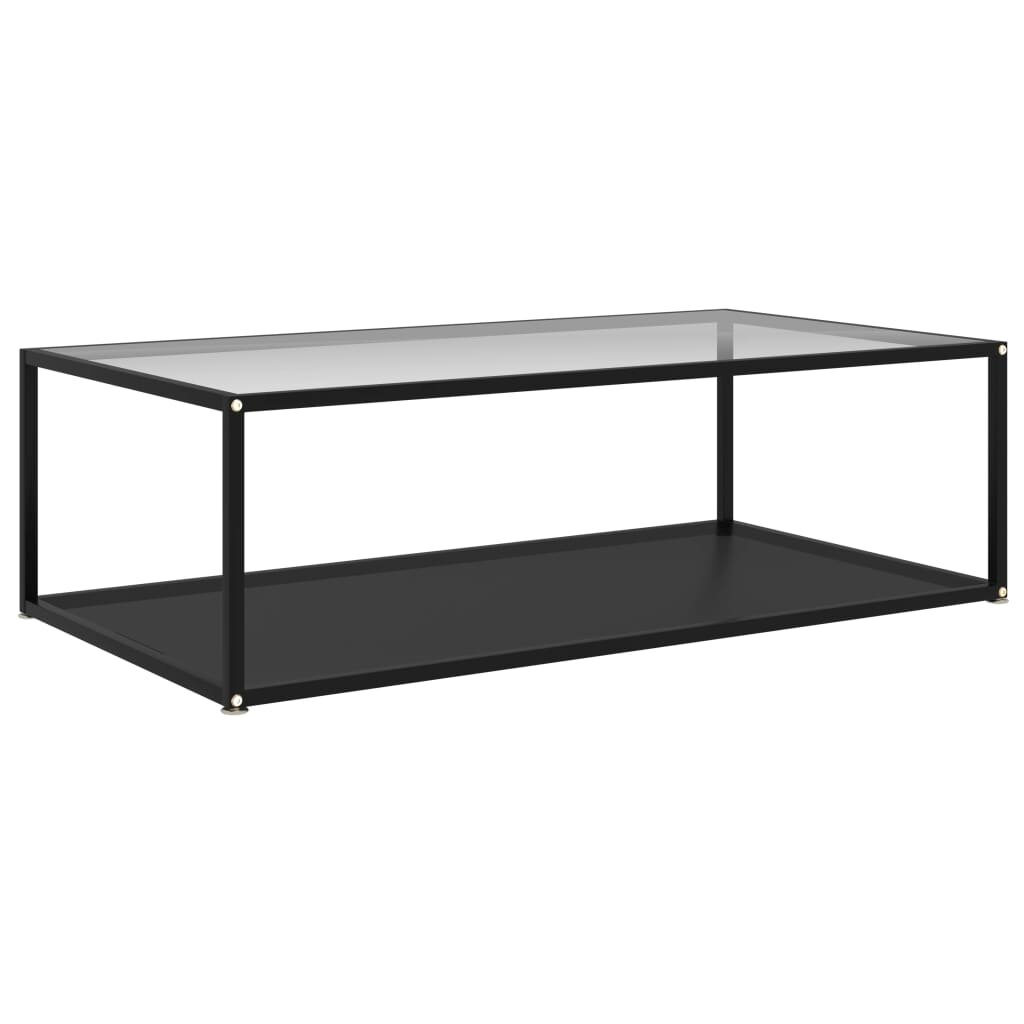 Image of Tea Table Transparent and Black 472"x236"x138" Tempered Glass