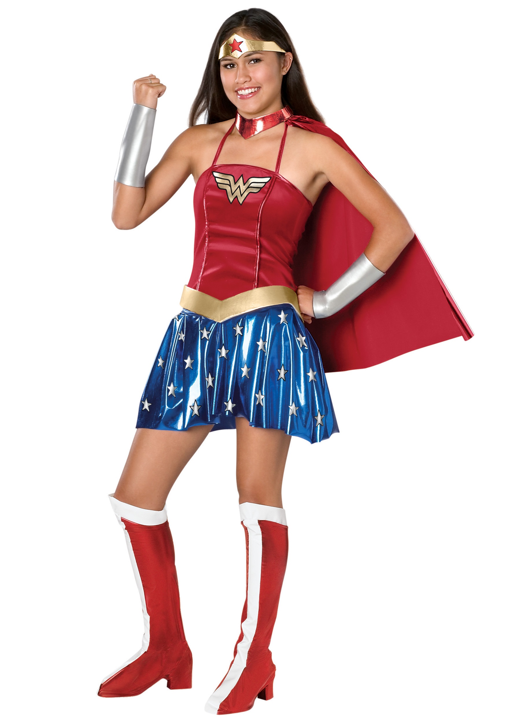 Image of Teen Wonder Woman Costume | Girl's Superhero Costume ID RU886023-TN