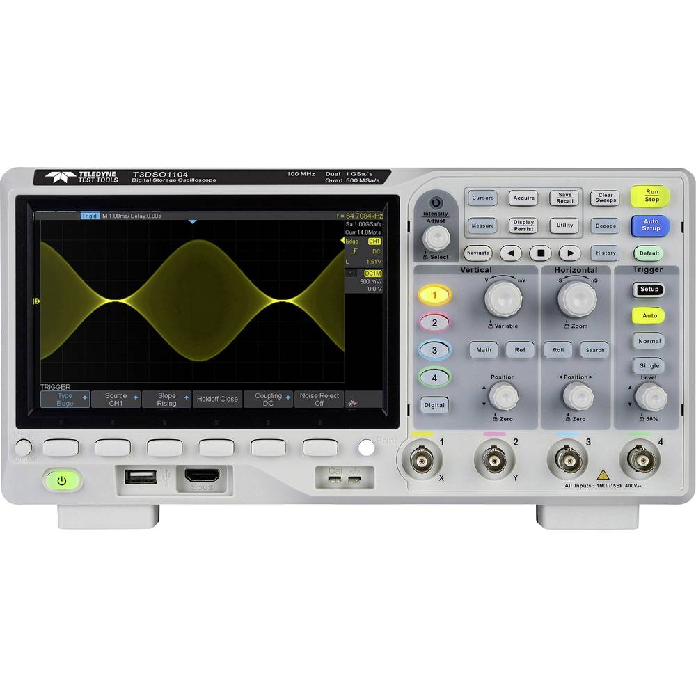 Image of Teledyne LeCroy T3DSO1104 Digital 100 MHz 1 GS/s 14 MP 8 Bit Digital storage (DSO) 1 pc(s)