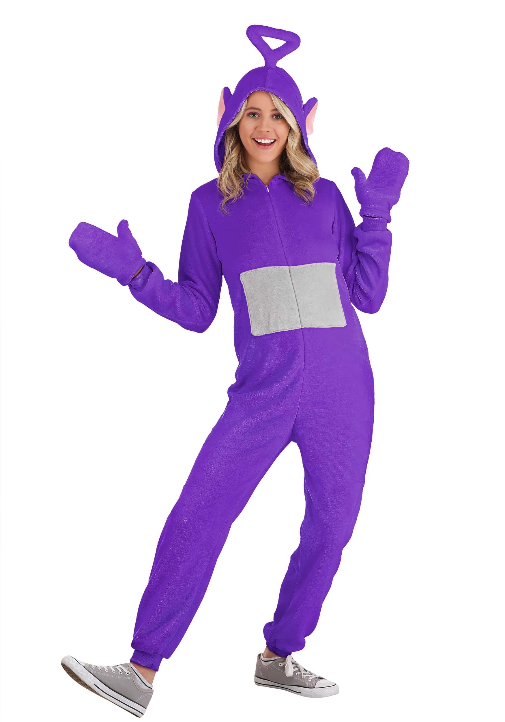 Image of Teletubbies Tinky Winky Adult Jumpsuit Costume ID FUN2832AD-XS