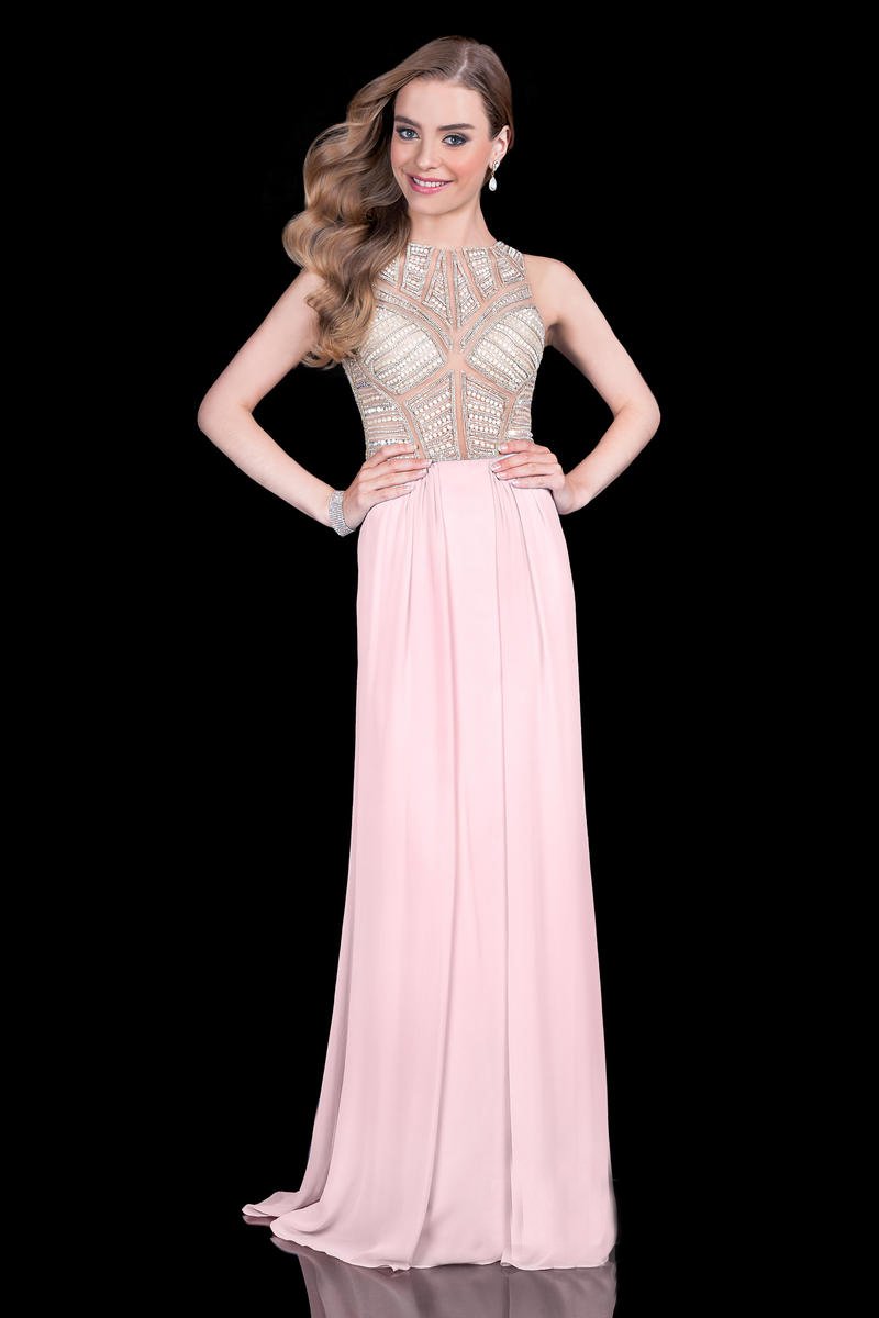 Image of Terani Couture - 1615P1294A Pearls and Crystals Embellished Long Gown