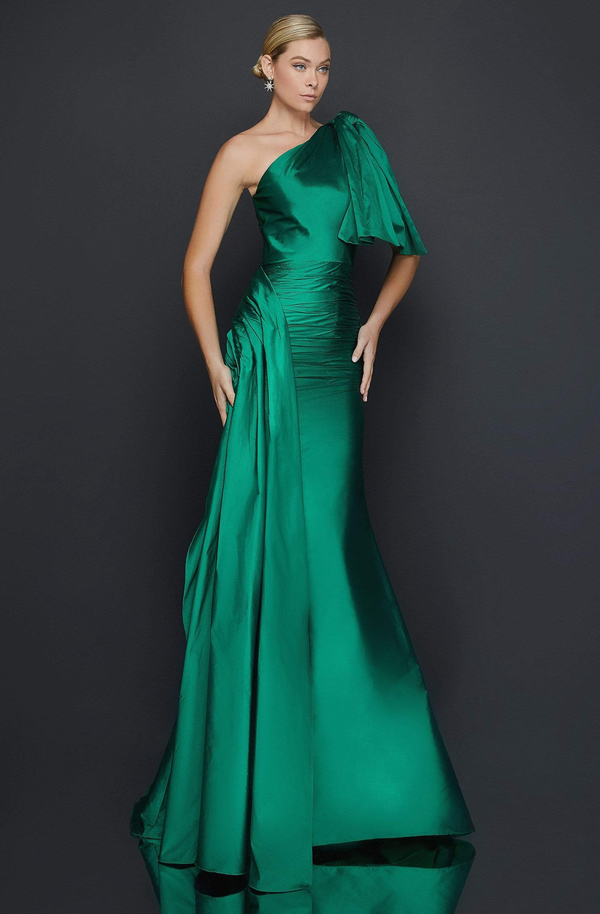 Image of Terani Couture - 2011E2044 Asymmetric Mermaid Dress With Train