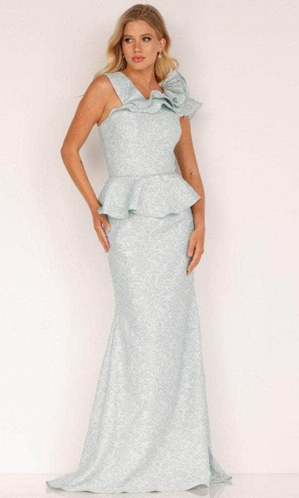 Image of Terani Couture 2011M2167 - Ruffle Peplum Mermaid Evening Dress
