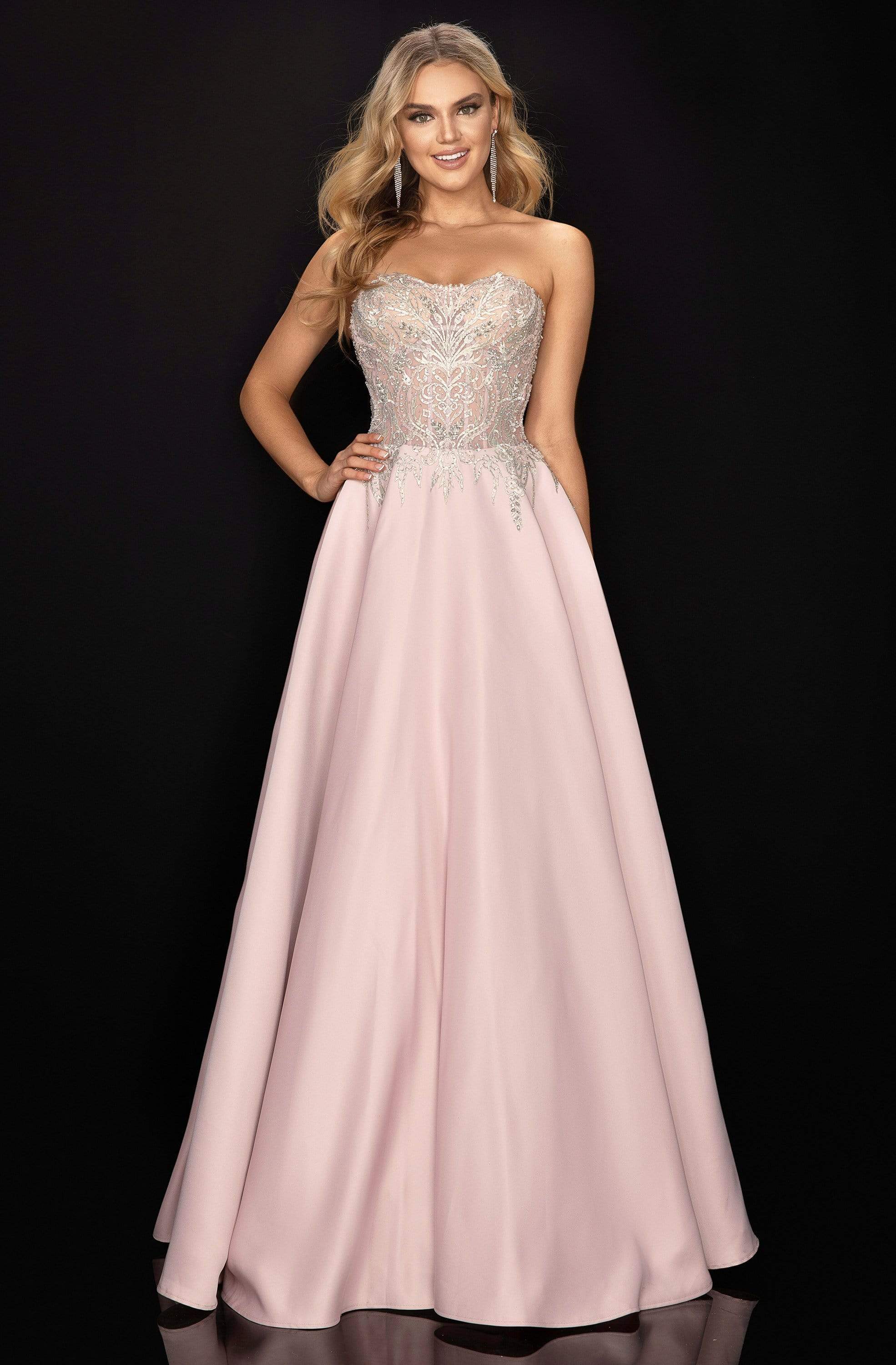 Image of Terani Couture - 2011P1197 Beaded Sweetheart A-Line Evening Gown