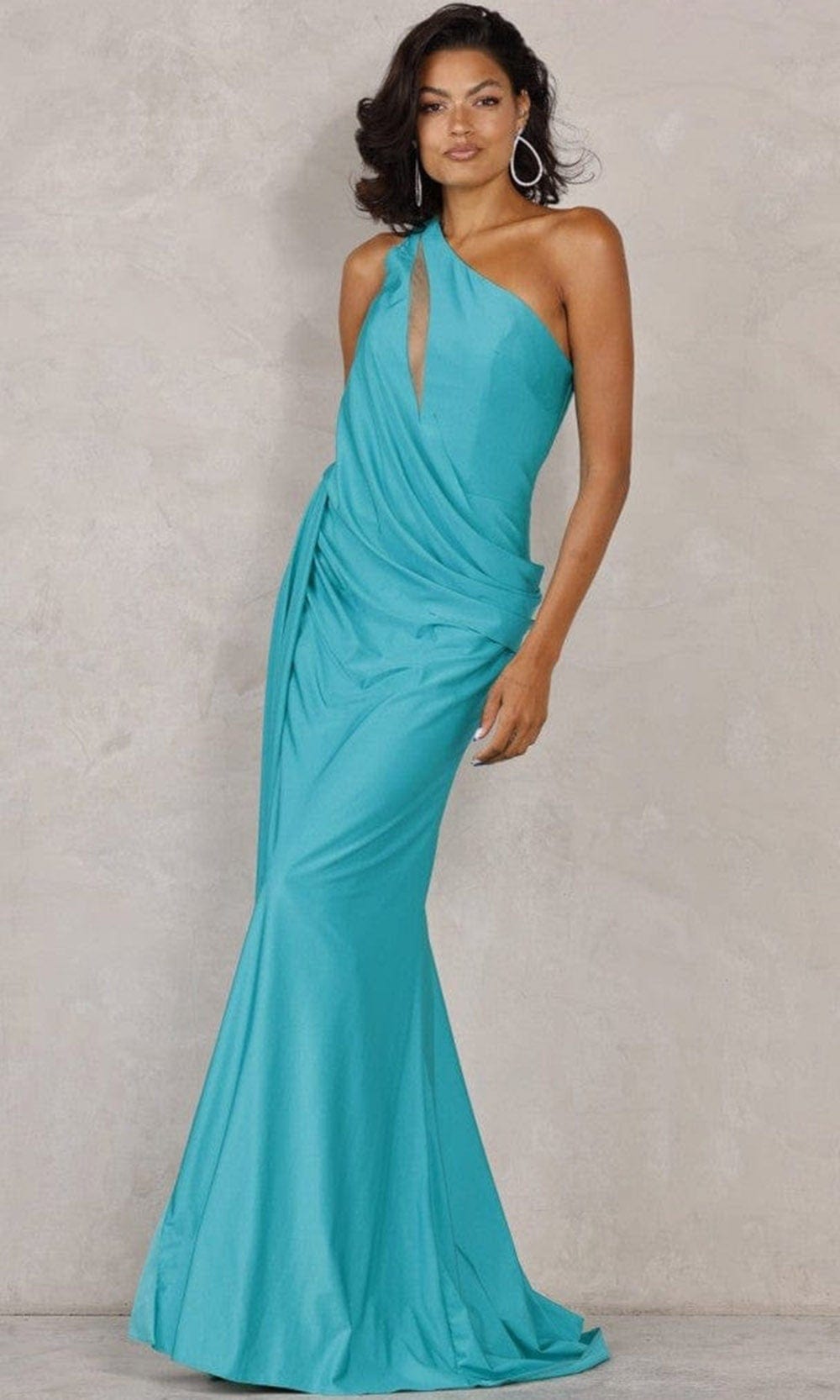 Image of Terani Couture - 2111P4031 Draped Cutout Gown
