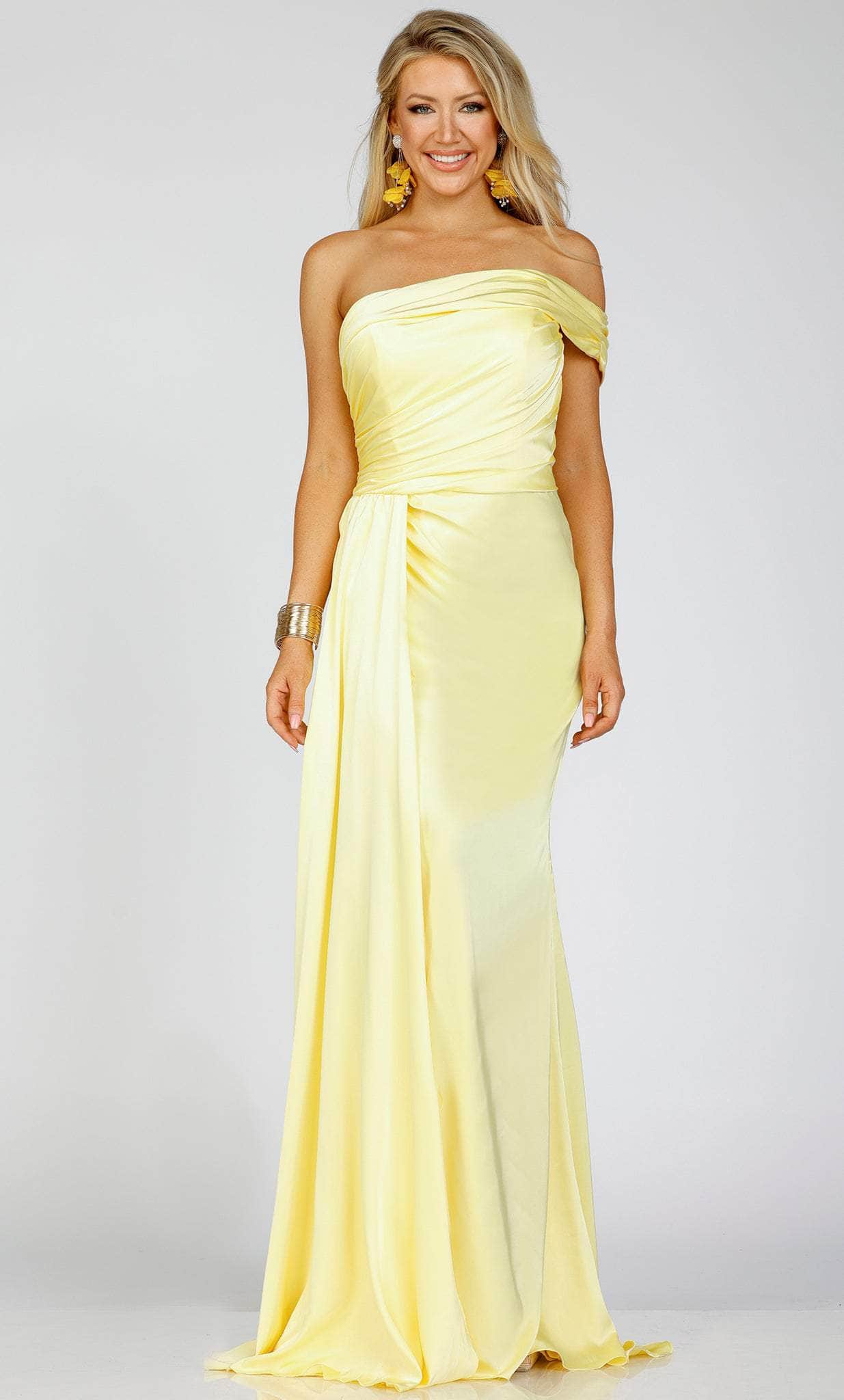 Image of Terani Couture 231P0541 - One Shoulder Satin Prom Gown
