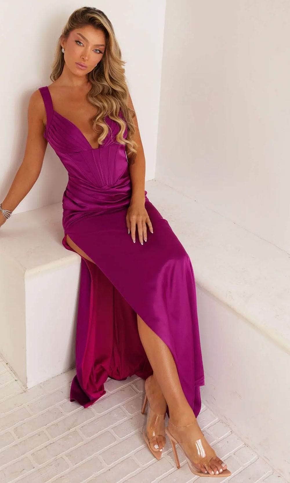Image of Terani Couture 241P2018 - Pleated Sleeveless Prom Dress