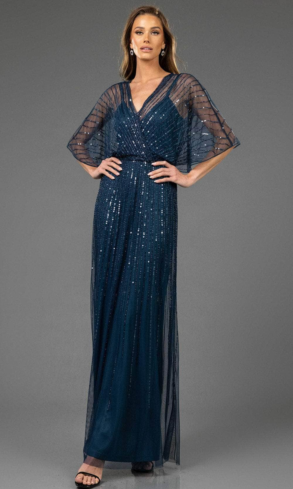 Image of Terani Couture 251M4613 - V-Neck Sequin Evening Gown