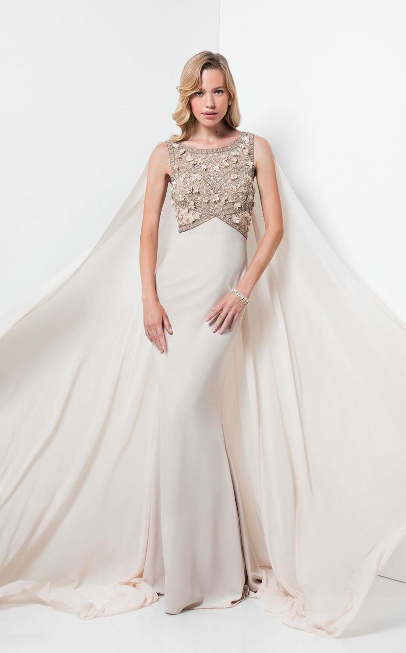Image of Terani Couture - Reigning Beaded Bateau Neck Mermaid Dress 1713M3460