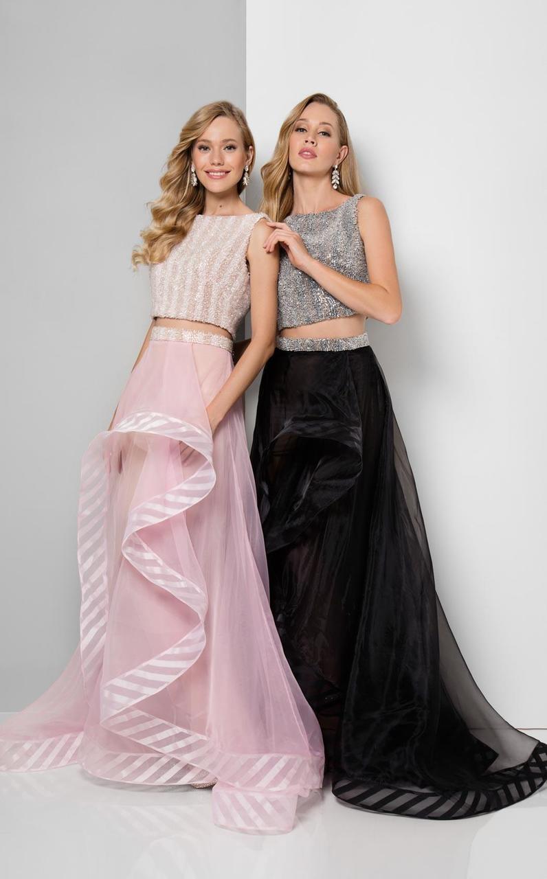 Image of Terani Couture - Sequined Two-Piece High-Low Gown 1711P2697