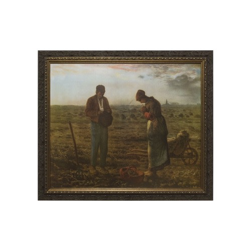 Image of The Angelus with Dark Wood Frame