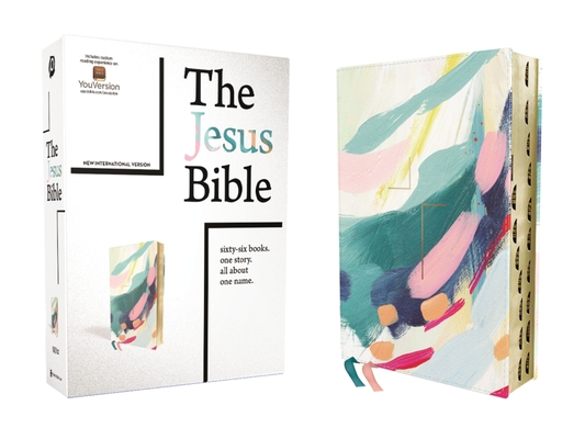 Image of The Jesus Bible Artist Edition Niv Leathersoft Multi-Color/Teal Thumb Indexed Comfort Print