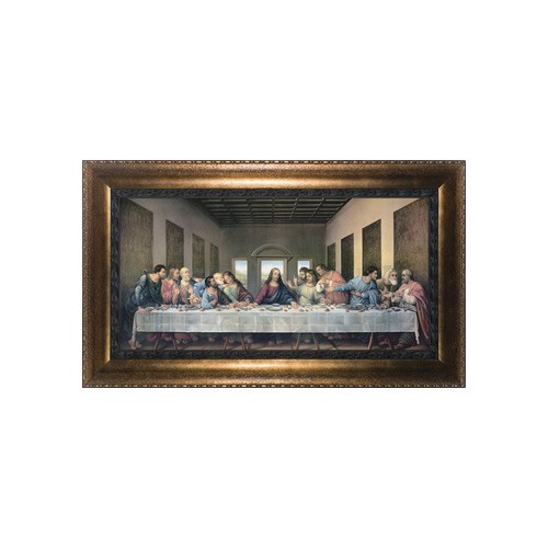 Image of The Last Supper On Canvas with Ornate Bronze Frame