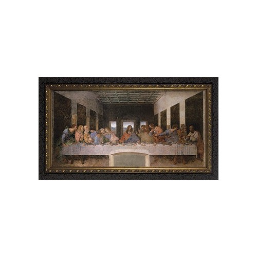 Image of The Last Supper with Dark Ornate Frame