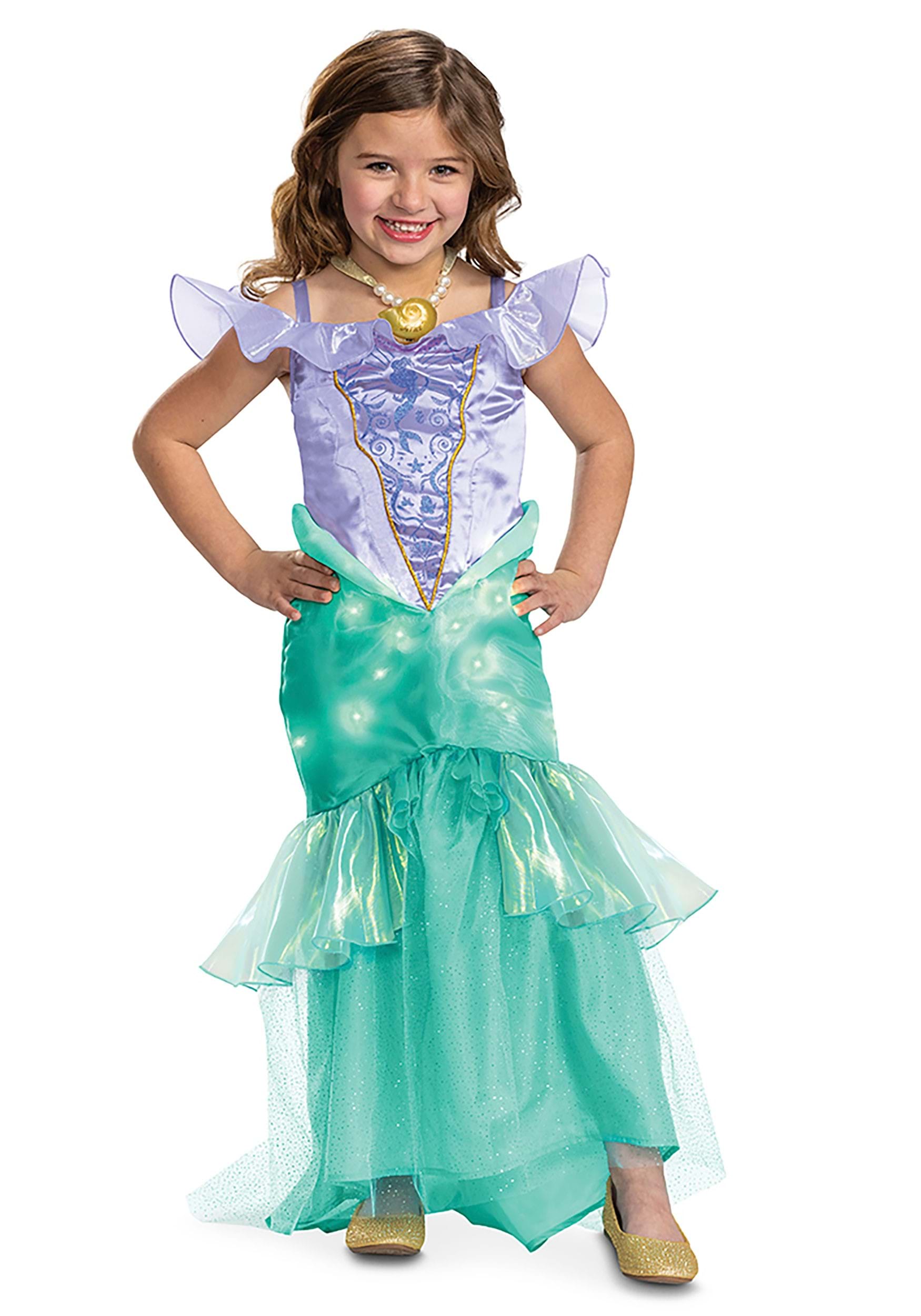 Image of The Little Mermaid Girl's Prestige Ariel Sound and Light Up Costume ID DI145369-4/6