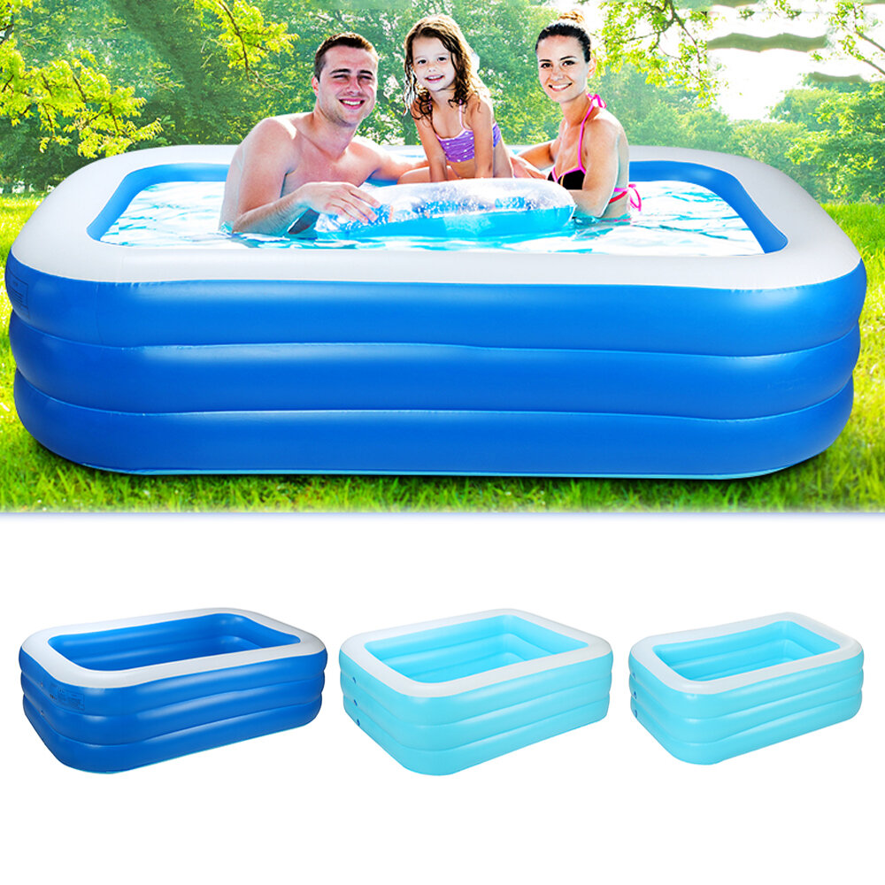 Image of Three Layer Family Swimming Pool Summer Inflatable Pools Outdoor Garden