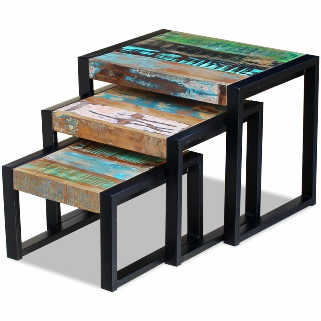 Image of Three Piece Nesting Tables Solid Reclaimed Wood