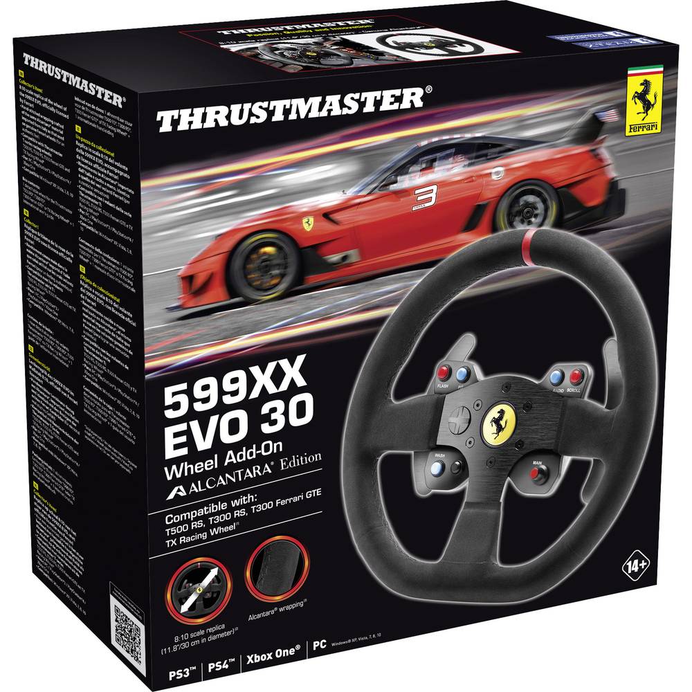 Image of Thrustmaster 599XX EVO 30 Alcantara Edition Steering wheel add-on Xbox One PlayStation 3 PlayStation 4 PC Black