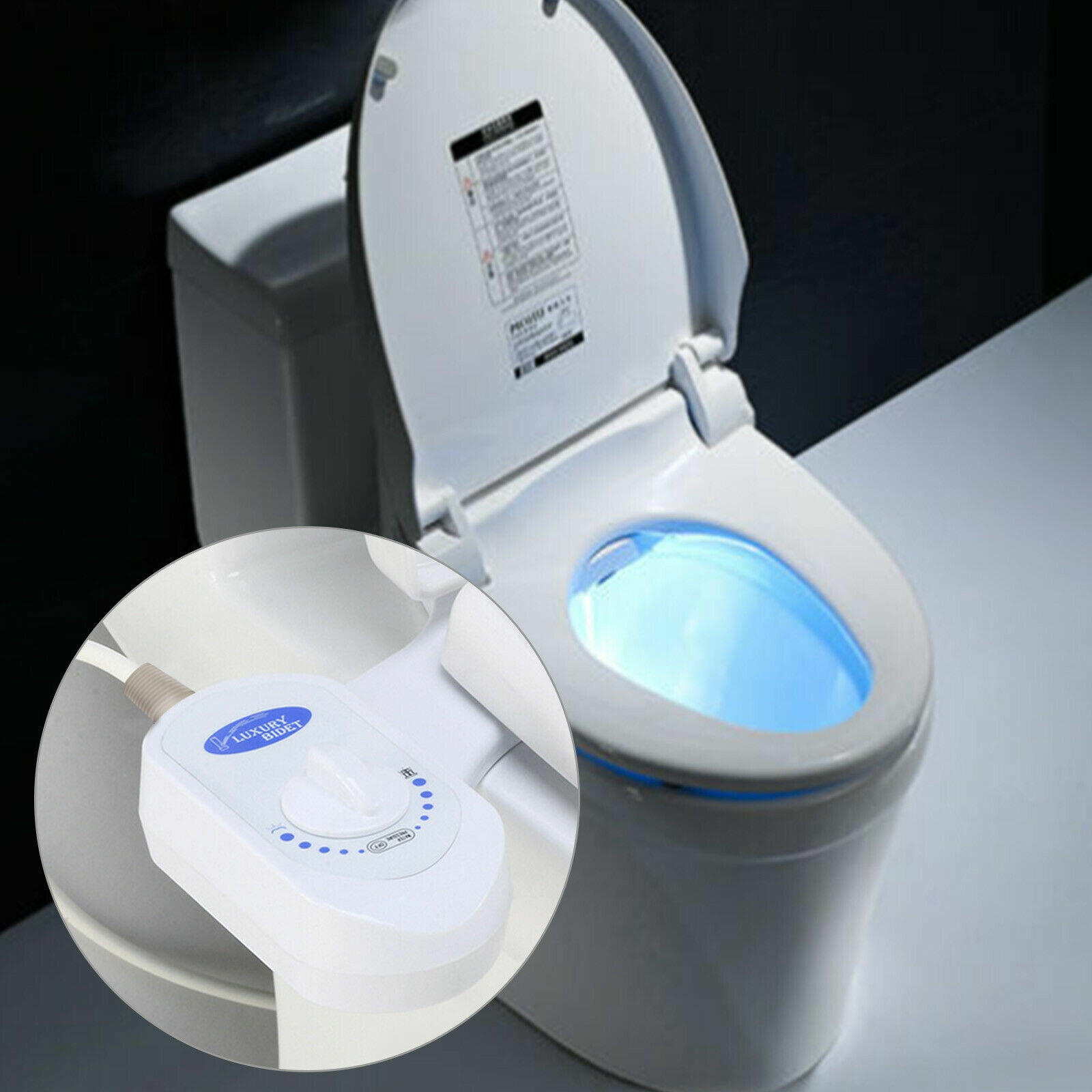 Image of Toilet Seat Attachment Bathroom Water Spray Non-Electric Mechanical Bidet