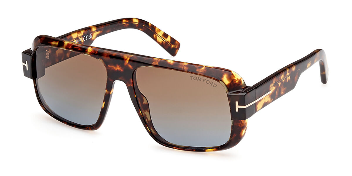 Image of Tom Ford FT1101 TURNER 52F Óculos de Sol Tortoiseshell Masculino PRT