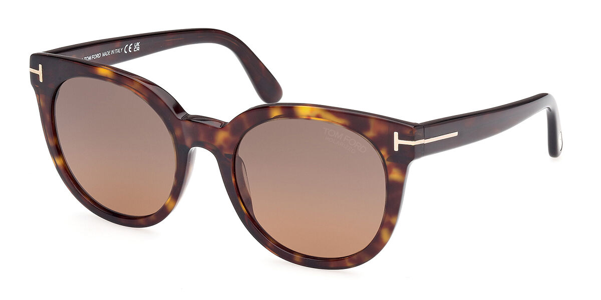 Image of Tom Ford FT1109 MOIRA Polarized 52H 53 Sköldpaddemönstradeshell Solglasögon Kvinna SEK