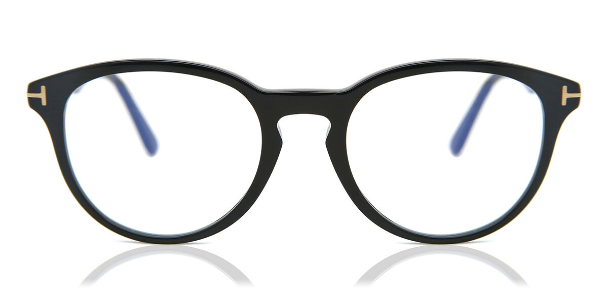 Image of Tom Ford FT5556-B Azuis-Light Block 001 Óculos de Grau Pretos Masculino BRLPT