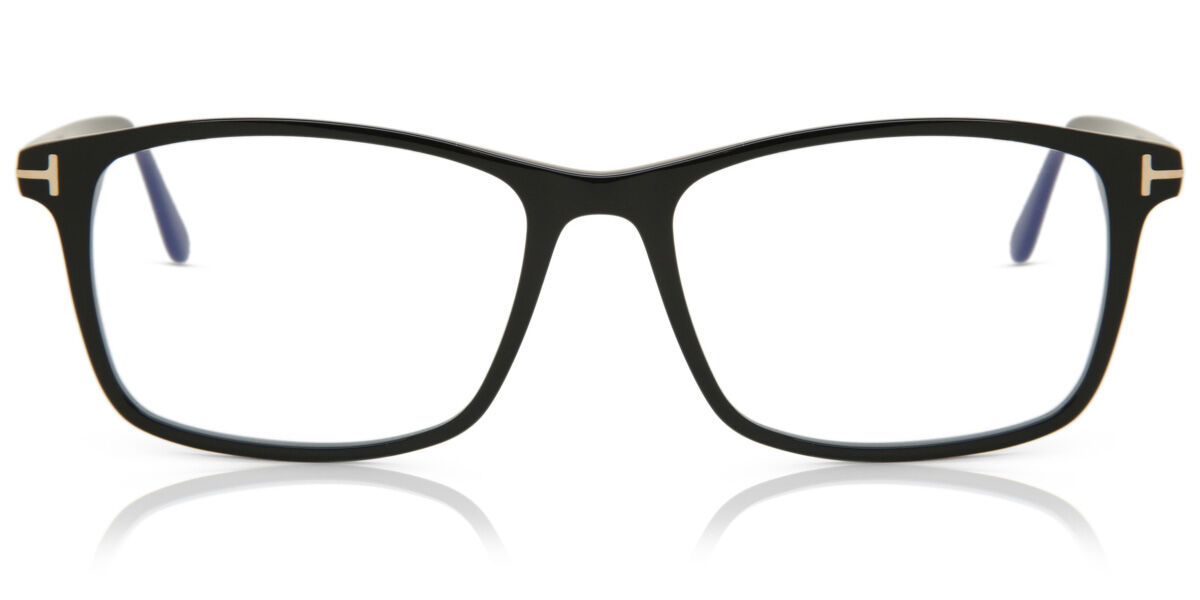 Image of Tom Ford FT5584-B Azuis-Light Block 001 Óculos de Grau Pretos Masculino PRT