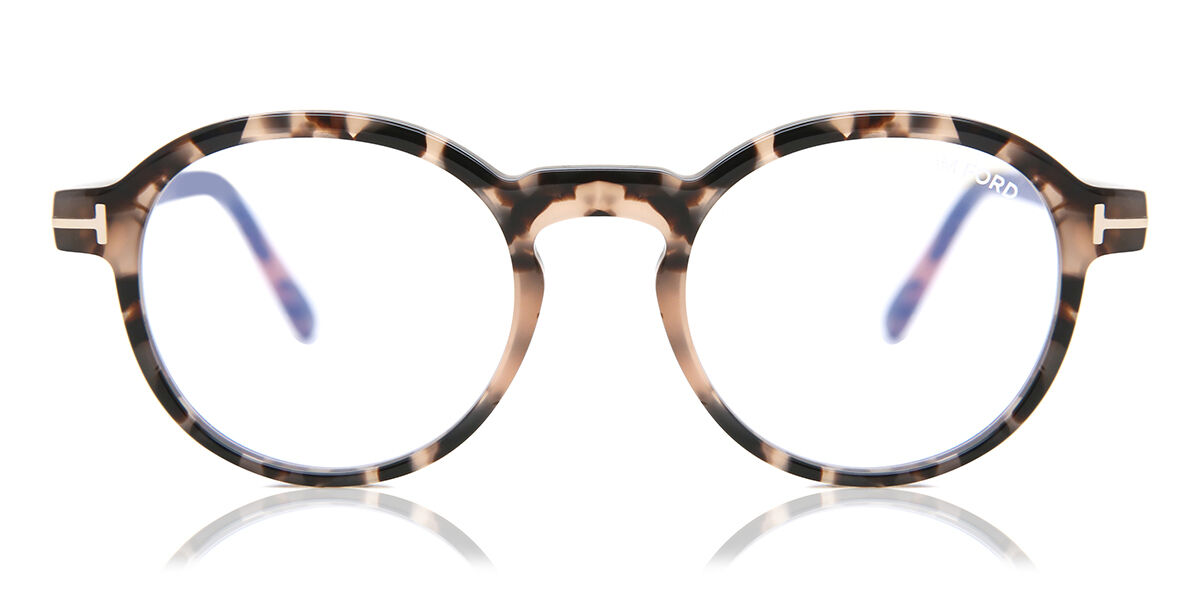 Image of Tom Ford FT5606-B Azuis-Light Block 055 Óculos de Grau Tortoiseshell Masculino BRLPT