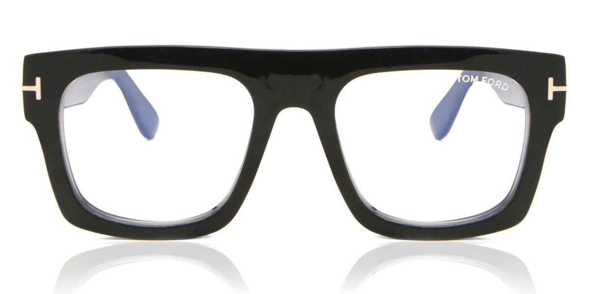 Image of Tom Ford FT5634-B Azuis-Light Block 001 Óculos de Grau Pretos Masculino PRT