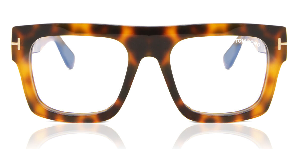 Image of Tom Ford FT5634-B Azuis-Light Block 056 Óculos de Grau Tortoiseshell Masculino BRLPT