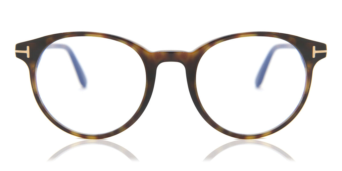 Image of Tom Ford FT5695-B Azuis-Light Block 052 Óculos de Grau Tortoiseshell Masculino PRT