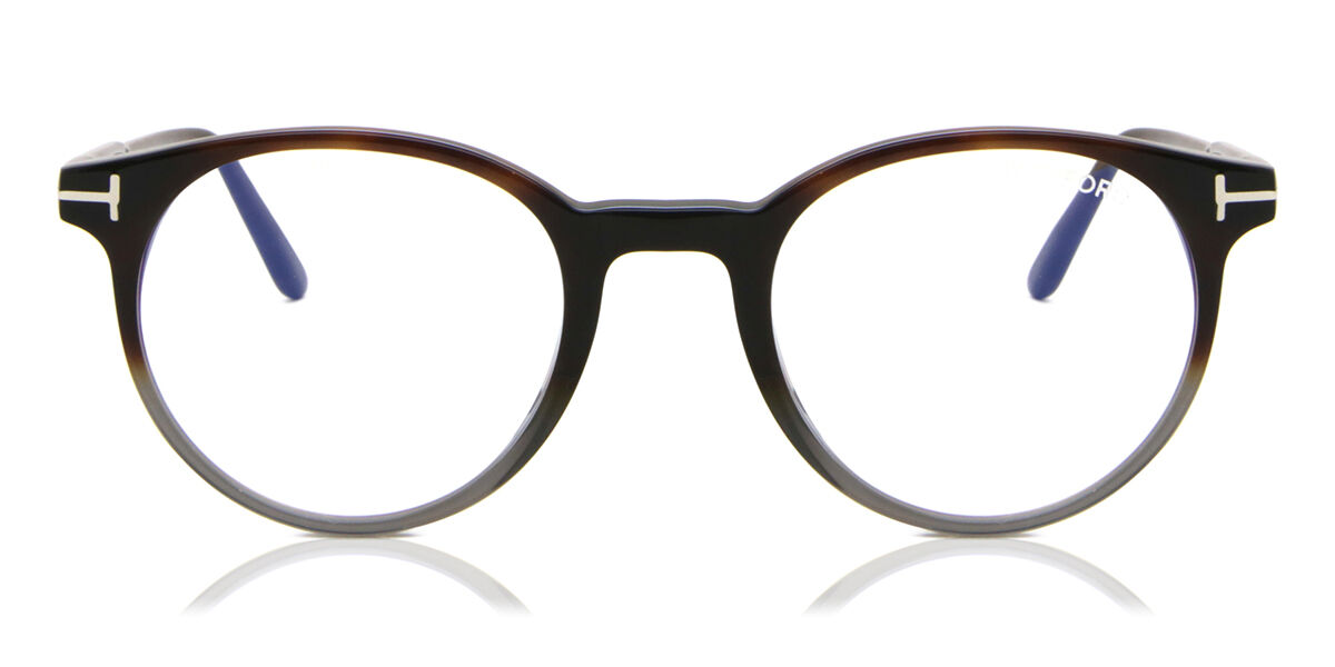 Image of Tom Ford FT5695-B Azuis-Light Block 056 Óculos de Grau Tortoiseshell Masculino BRLPT