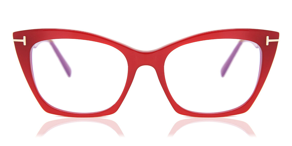 Image of Tom Ford FT5709-B Azuis-Light Block 072 Óculos de Grau Vermelhos Feminino BRLPT