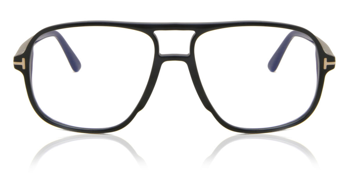 Image of Tom Ford FT5737-B Azuis-Light Block 001 Óculos de Grau Pretos Masculino BRLPT