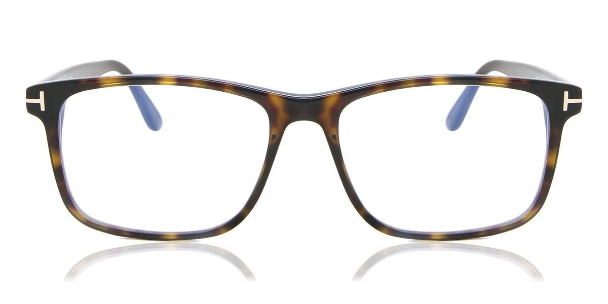 Image of Tom Ford FT5752-B Azuis-Light Block 052 Óculos de Grau Tortoiseshell Masculino PRT