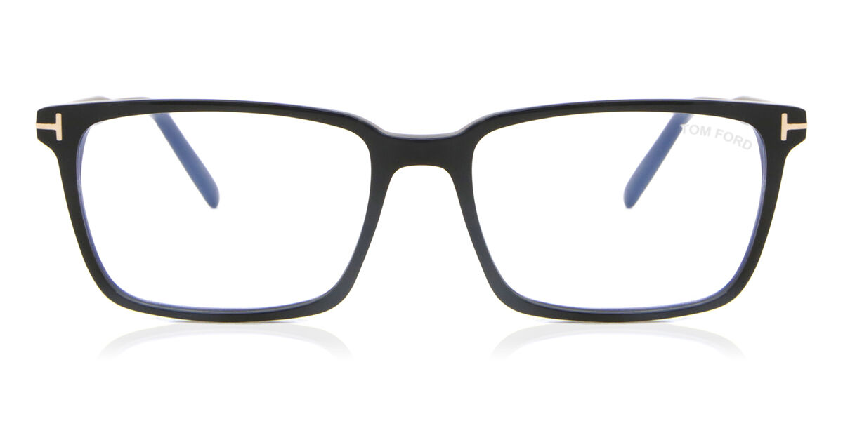 Image of Tom Ford FT5802-B Azuis-Light Block 001 Óculos de Grau Pretos Masculino PRT