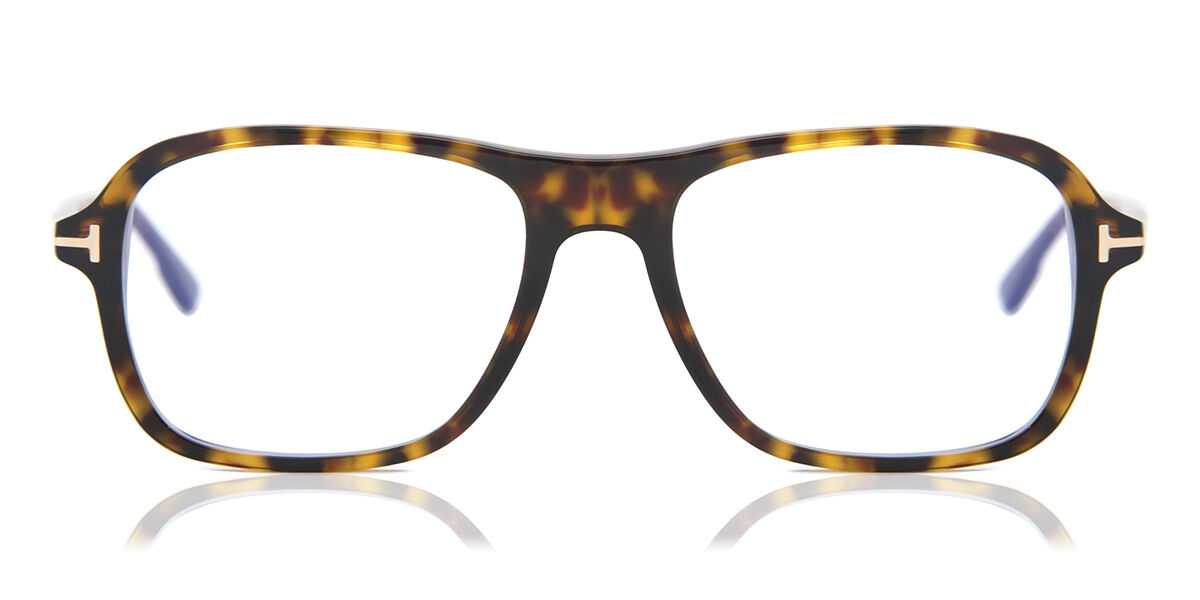 Image of Tom Ford FT5806-B Azuis-Light Block 052 Óculos de Grau Tortoiseshell Masculino BRLPT