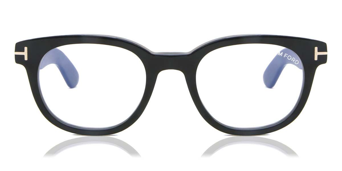 Image of Tom Ford FT5807-B Azuis-Light Block 001 Óculos de Grau Pretos Masculino BRLPT