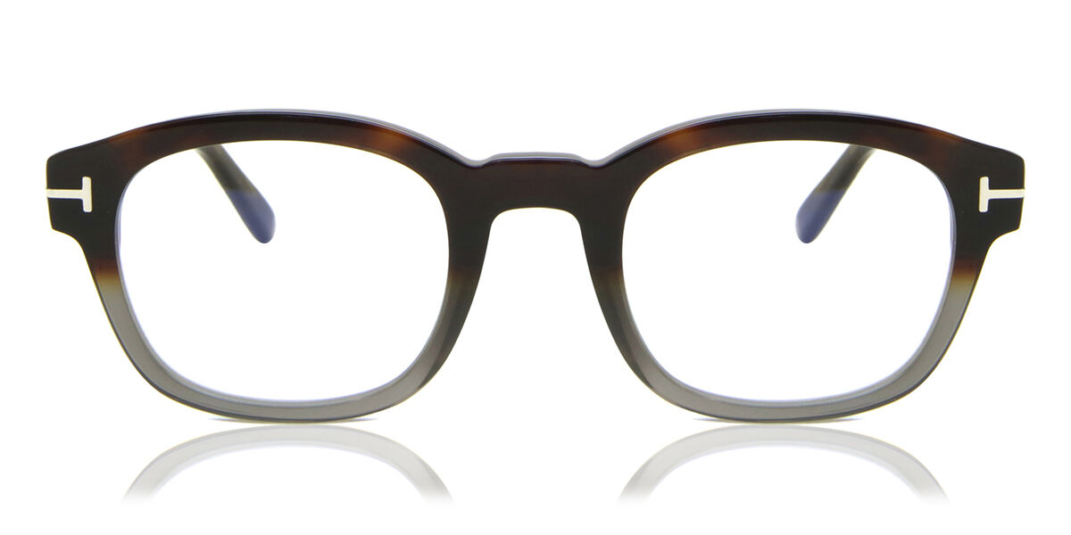 Image of Tom Ford FT5808-B Azuis-Light Block 055 Óculos de Grau Marrons Masculino PRT